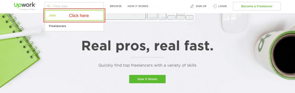 Find a Job in Upwork